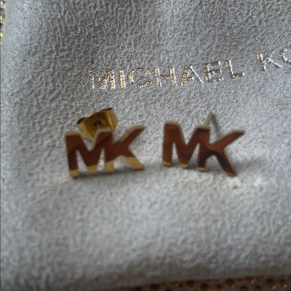 Michael Kors Gold Logo Stud Earrings - Picture 6 of 6